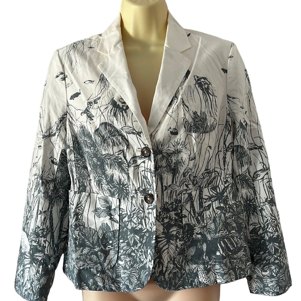 DL Daughters of the Liberation Underwater Print Blazer Jacket Size 4 Lined
